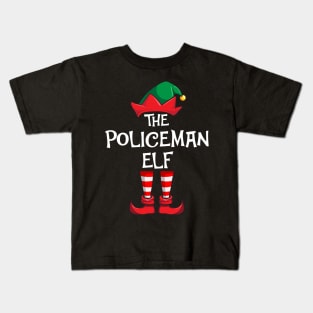 Policeman Elf Matching Family Christmas Police Kids T-Shirt